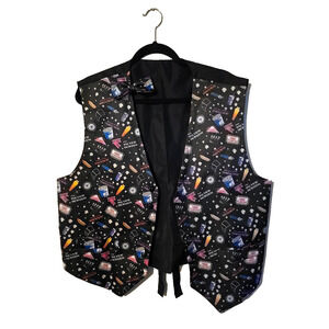 VTG Flavor Wear Black Movies Theater Theme Sleeveless Casual Vest Woman Sz Large